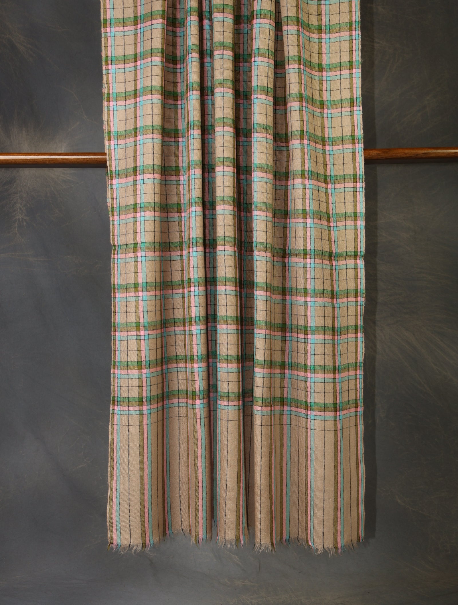 Natural Multicolor Handwoven Cashmere Pashmina Shawl