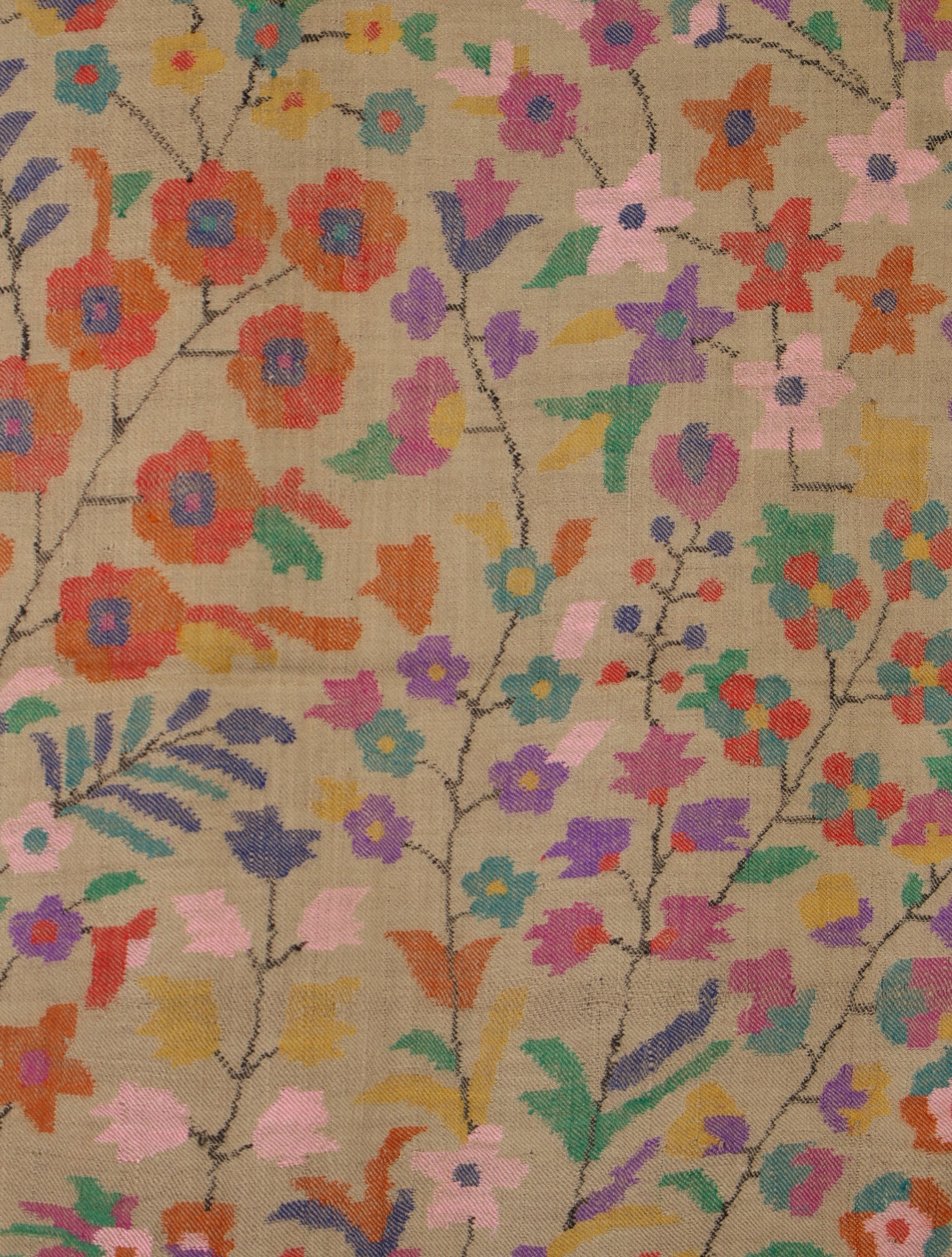 3 Yard Natural Base Jamawar Kani Pashmina Shawl