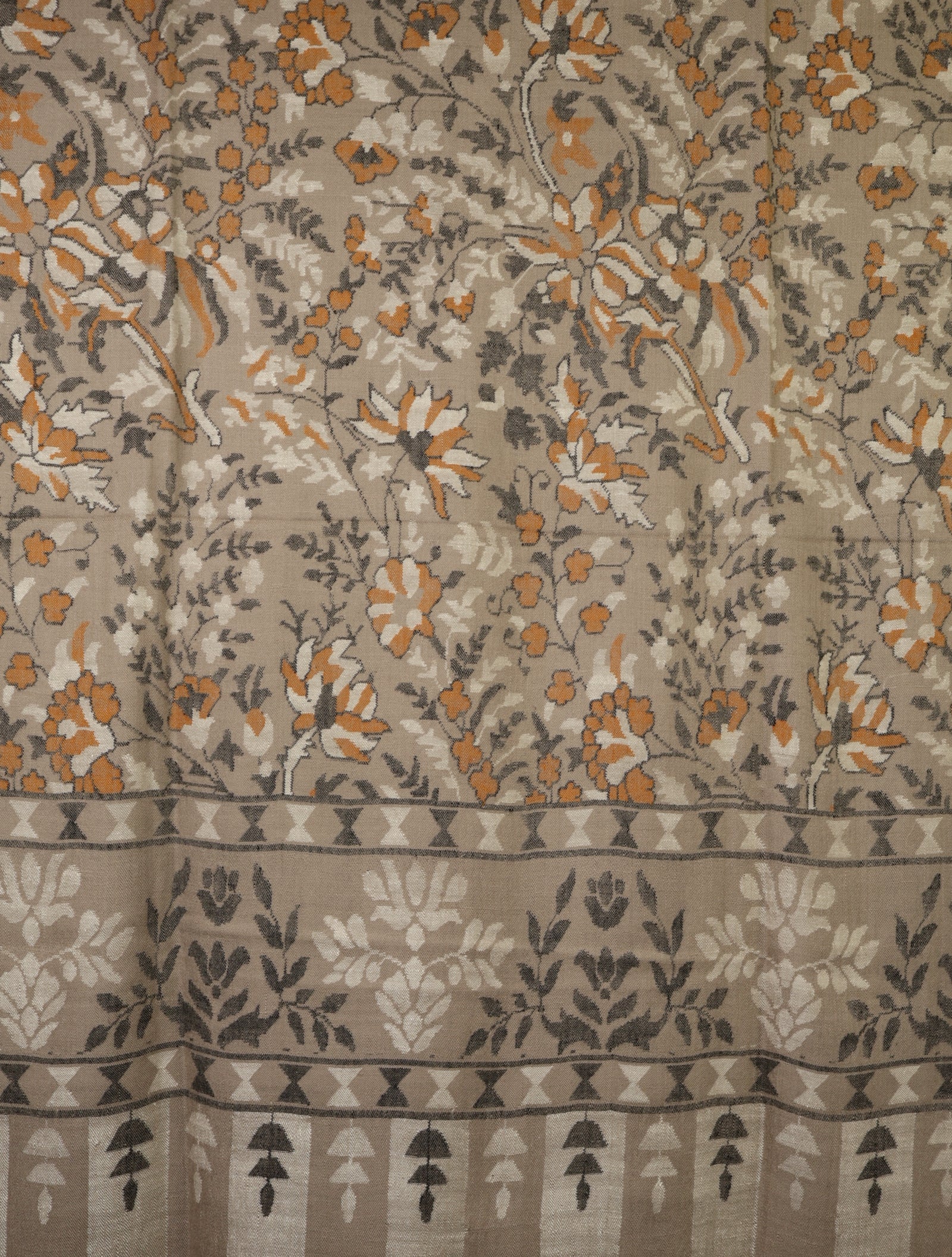 3 Yard Greige Base Jamawar Kani Pashmina Shawl