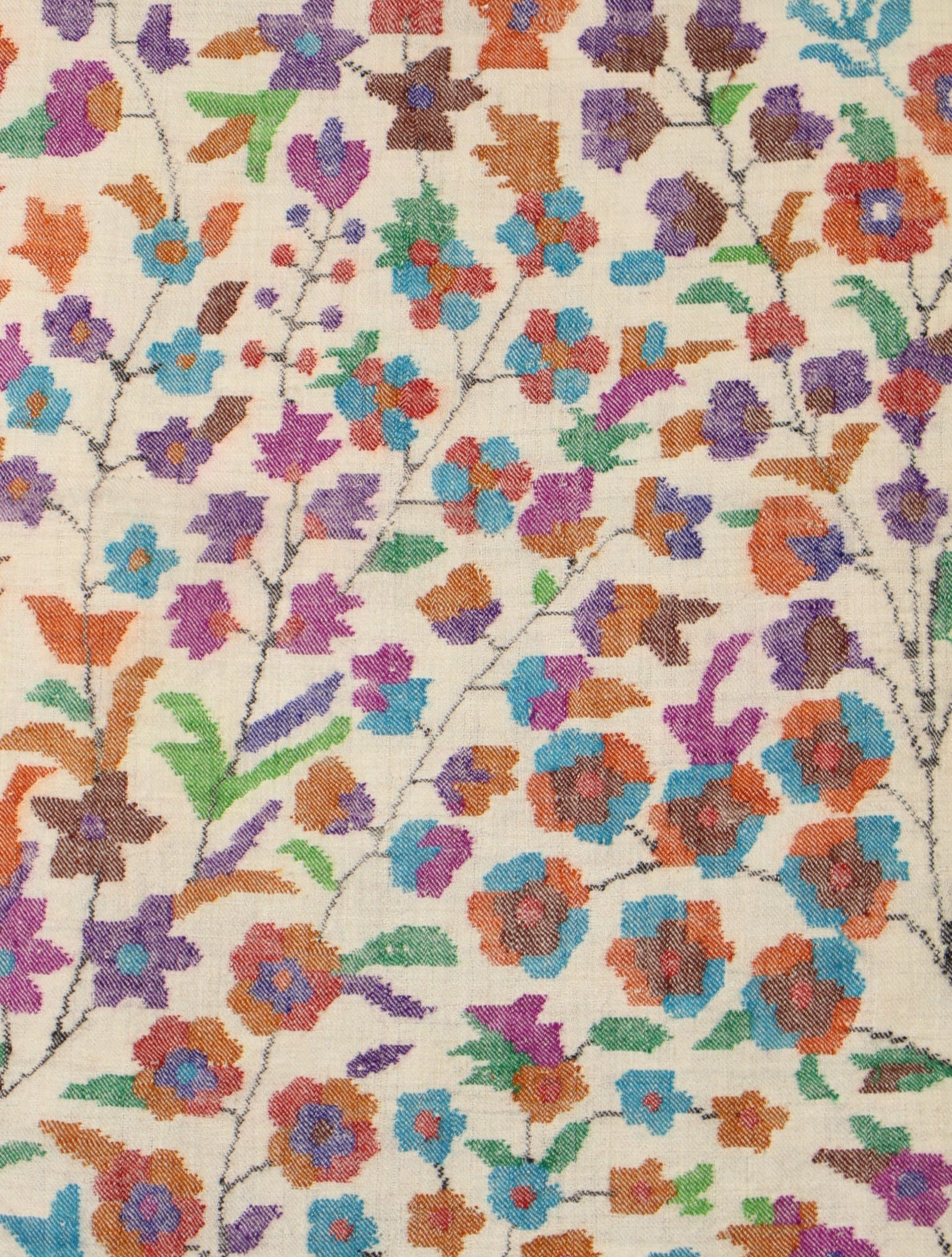 Ivory Base Kani Jamawar Pashmina Shawl