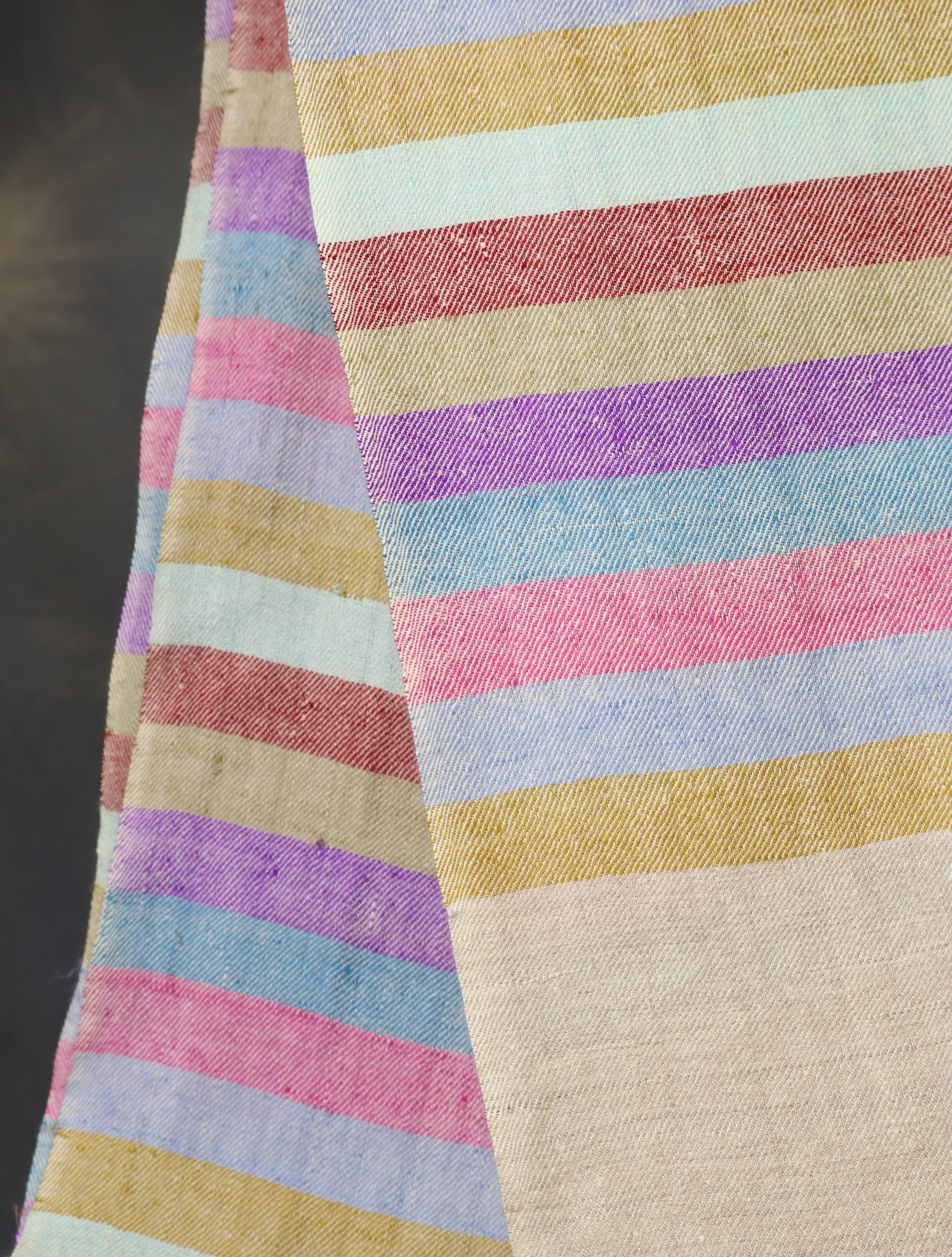 Multi Color Striped Handwoven Cashmere Pashmina Shawl