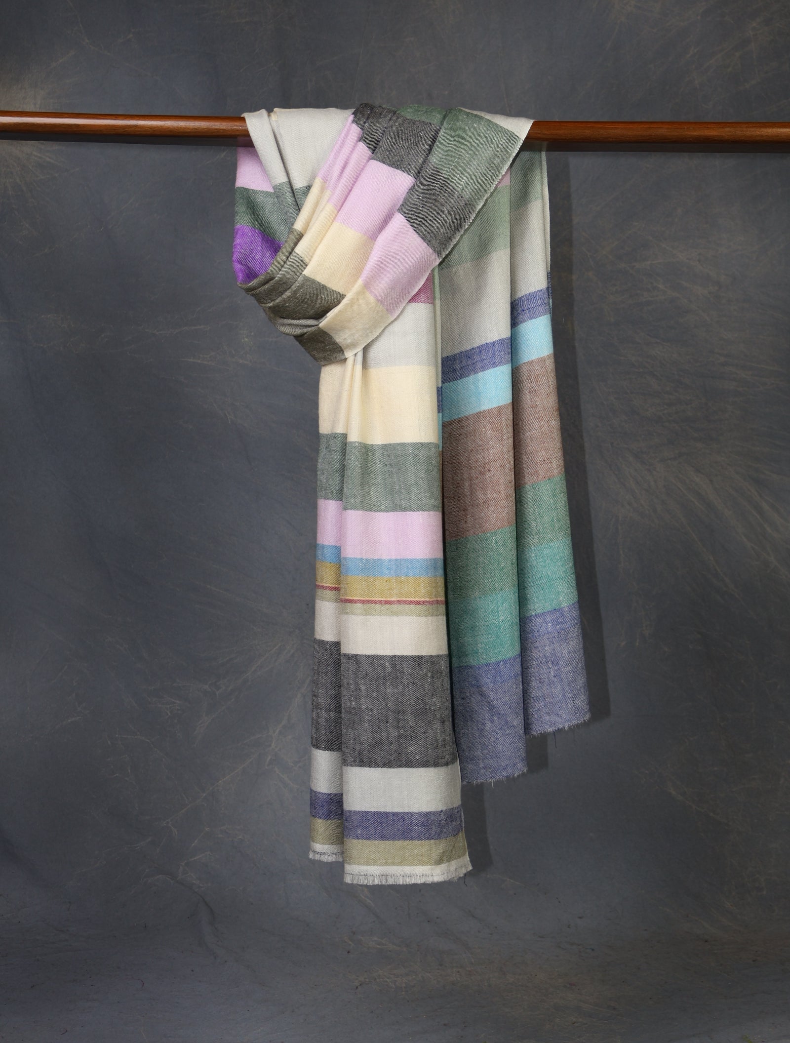 Multi Color Plaid Pure Cashmere Pashmina Shawl – Handwoven Luxury