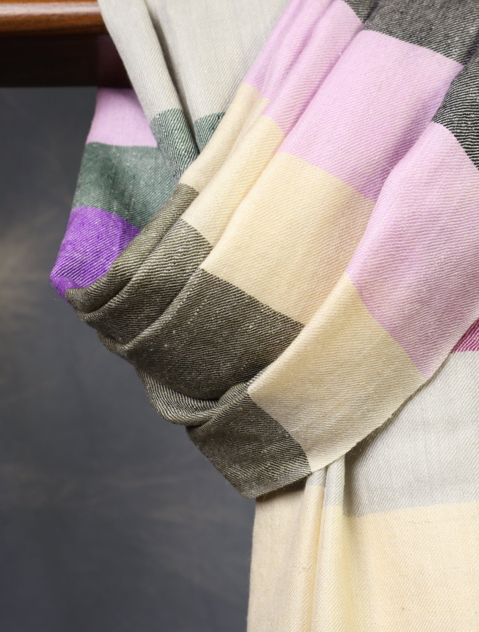 Multi Color Plaid Pure Cashmere Pashmina Shawl – Handwoven Luxury