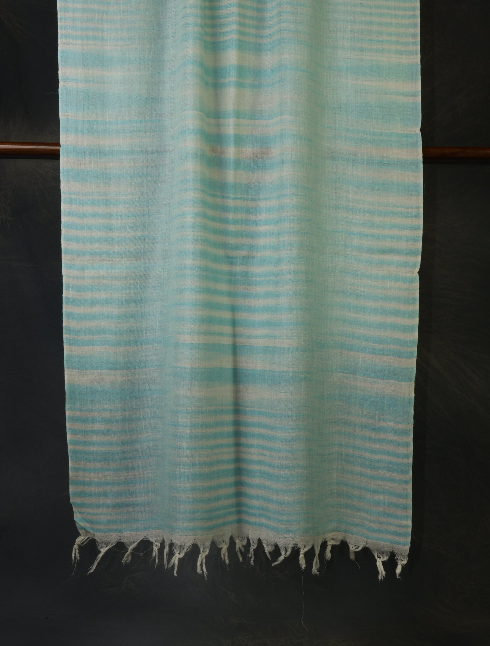 Sky Blue Plaid Pure Cashmere Check Scarf Pashmina – Handwoven Luxury