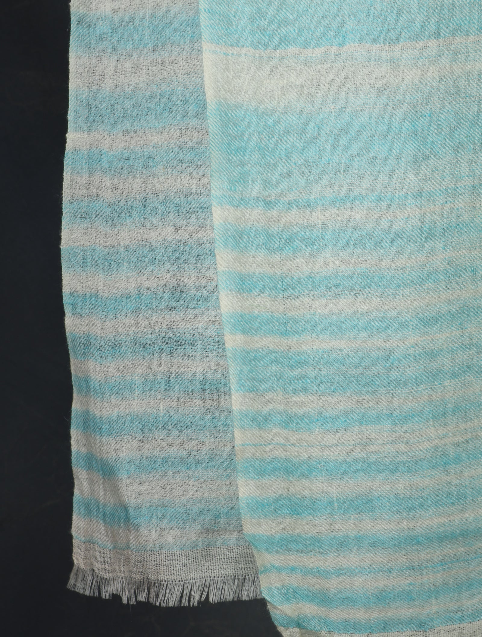 Sky Blue Plaid Pure Cashmere Check Scarf Pashmina – Handwoven Luxury