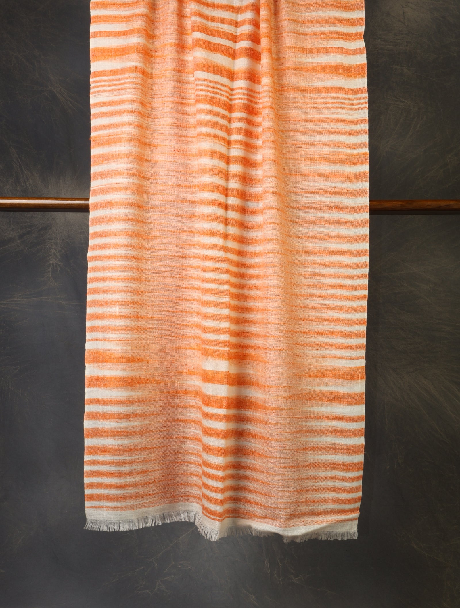 Orange Plaid Pure Cashmere Check Scarf Pashmina – Handwoven Luxury
