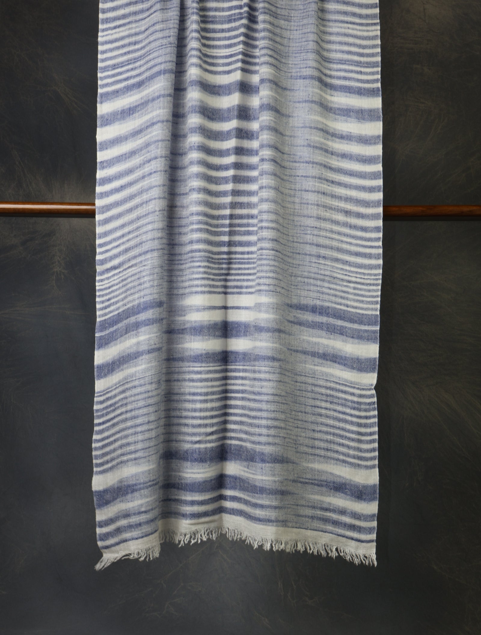 Blue Plaid Cashmere Check Scarf Pashmina – Handwoven Luxury