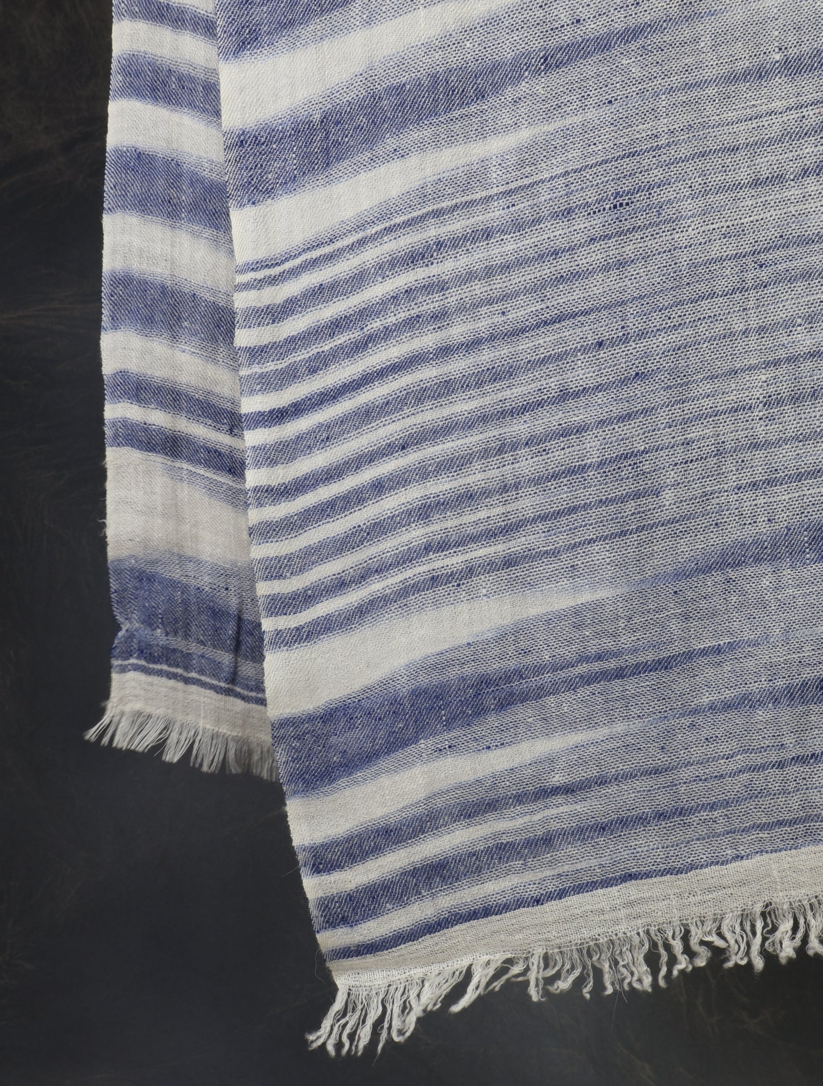 Blue Plaid Cashmere Check Scarf Pashmina – Handwoven Luxury