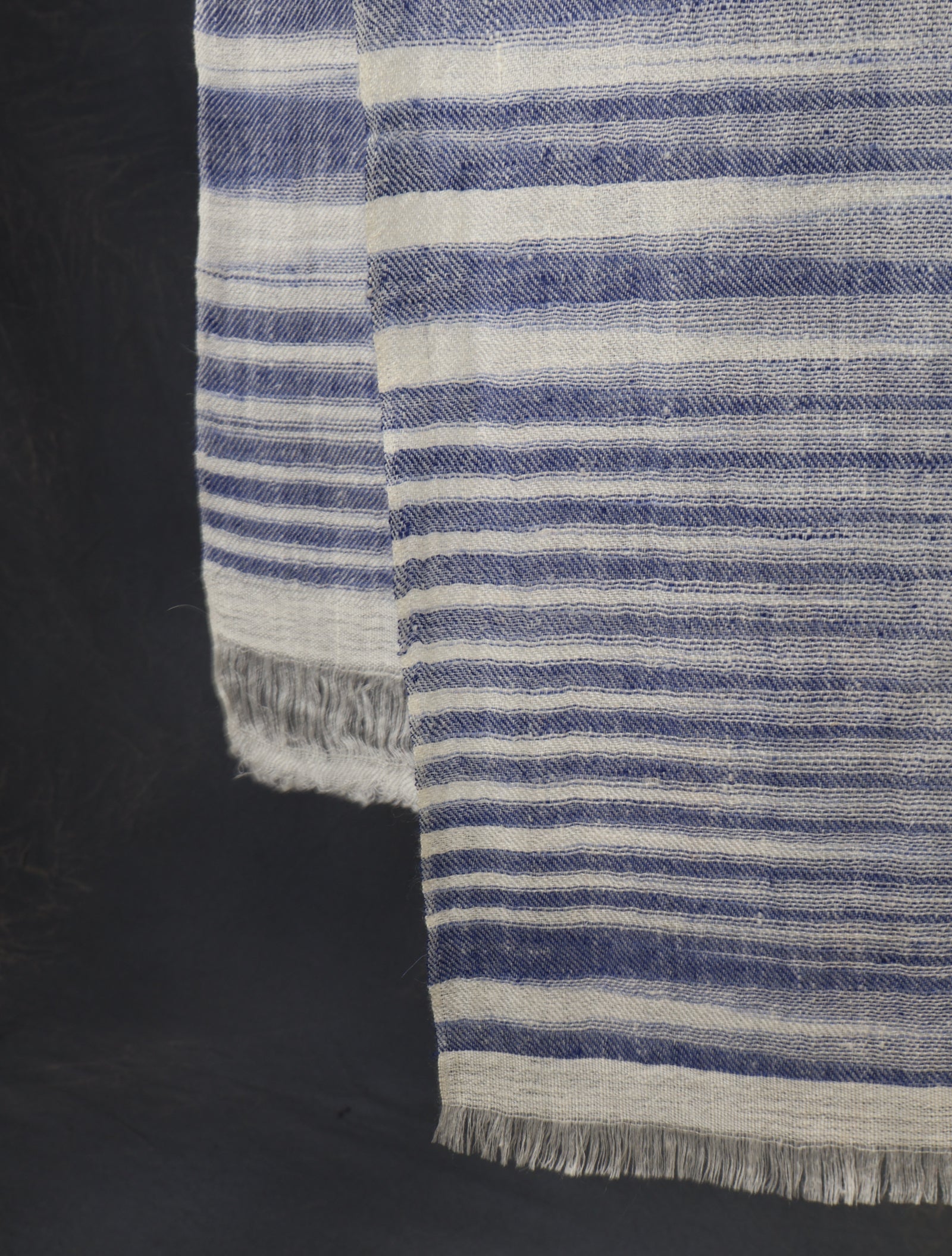 Blue Plaid Cashmere Check Scarf Pashmina – Handwoven Luxury