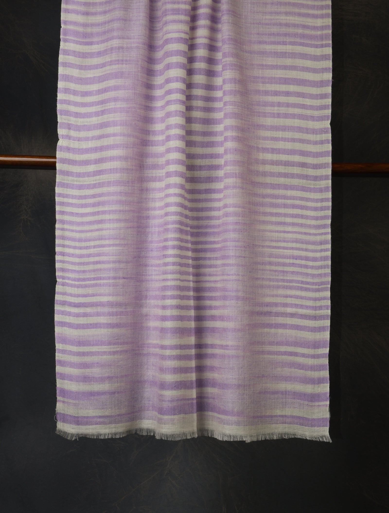 Purple and White Plaid Pure Cashmere Pashmina Scarf – Handwoven Luxury