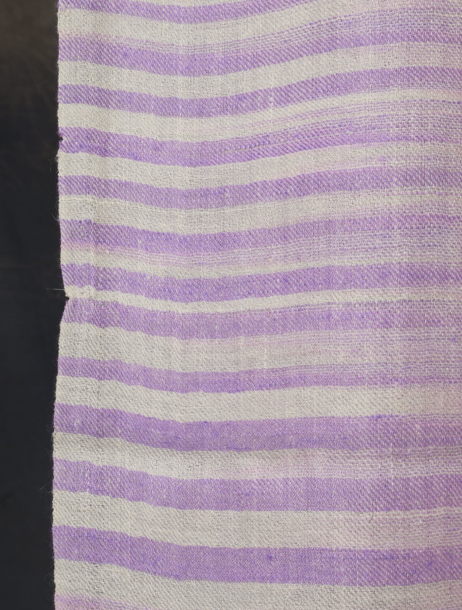 Purple and White Plaid Pure Cashmere Pashmina Scarf – Handwoven Luxury