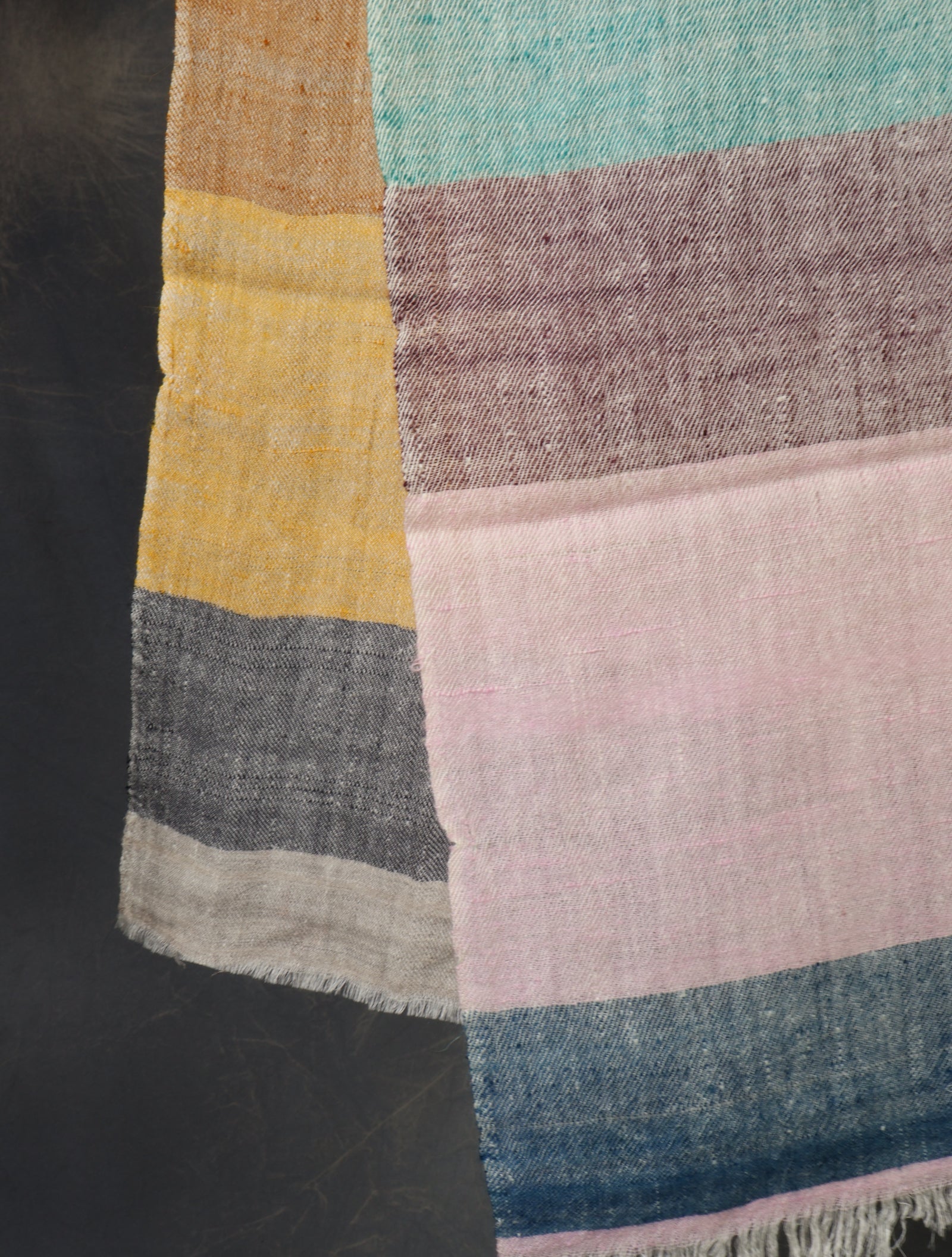 Multicolor Plaid Pure Cashmere Pashmina Scarf – Handwoven Luxury