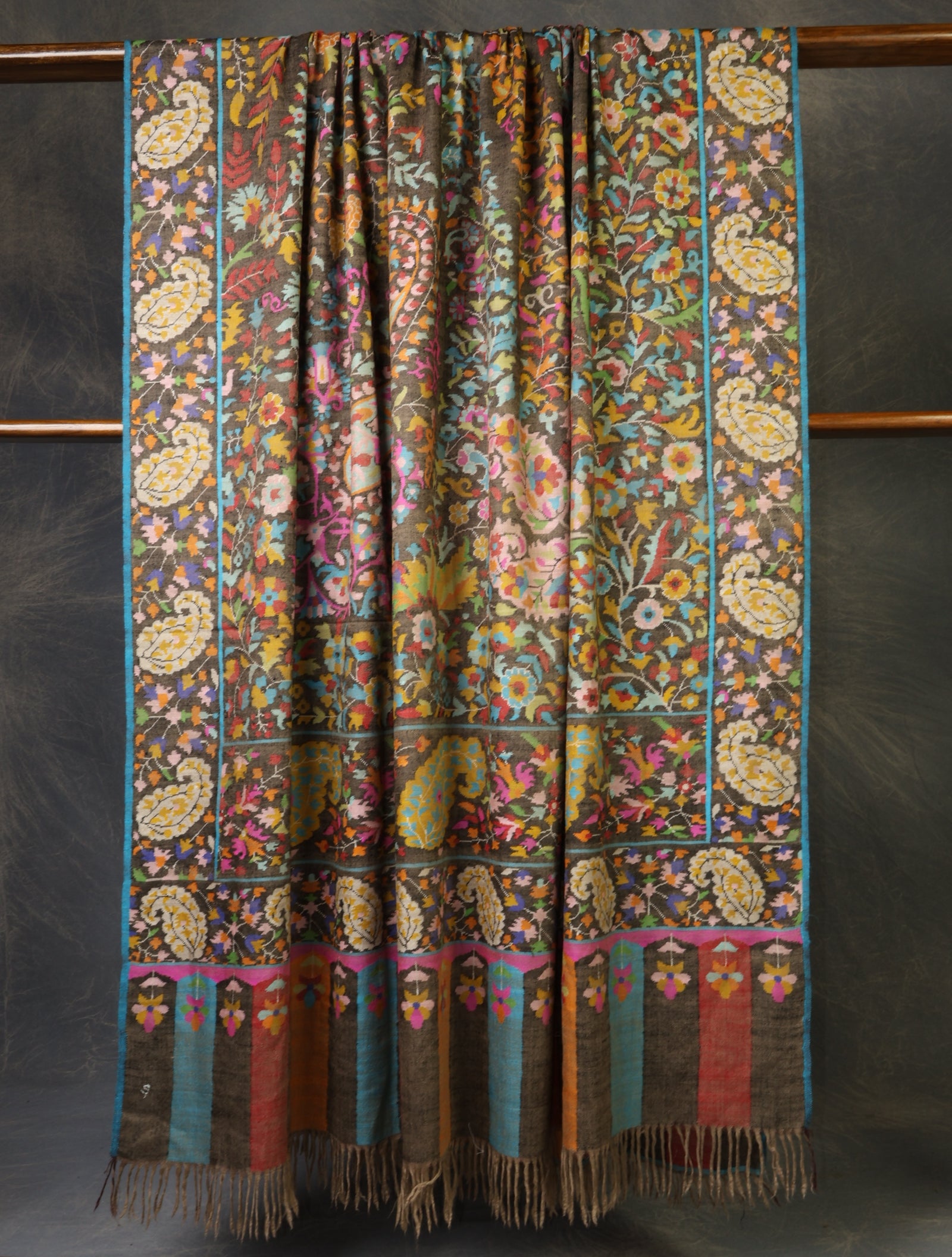 3 yard Multicolor Kani Jamawar Cashmere Pashmina Shawl