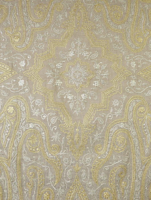 Ivory Base With Tilla Jali Embroidery Pashmina Shawl