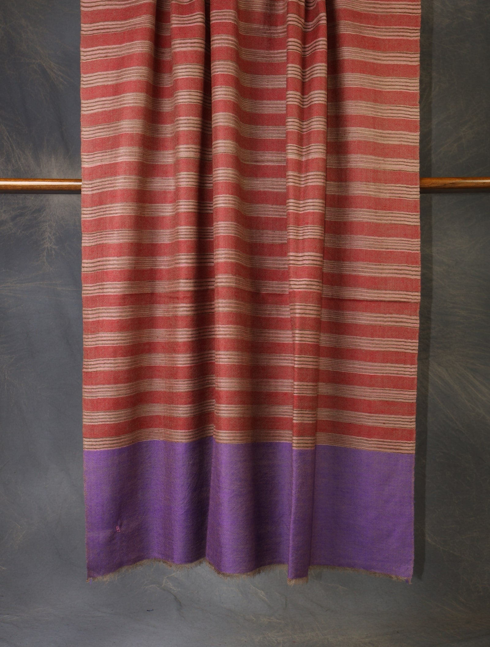 Maroon Base Multi Color Plaid Pure Cashmere Pashmina Shawl