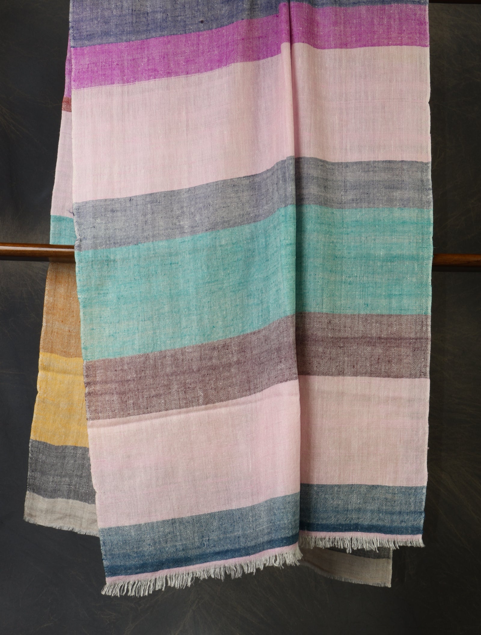 Multicolor Plaid Pure Cashmere Pashmina Scarf