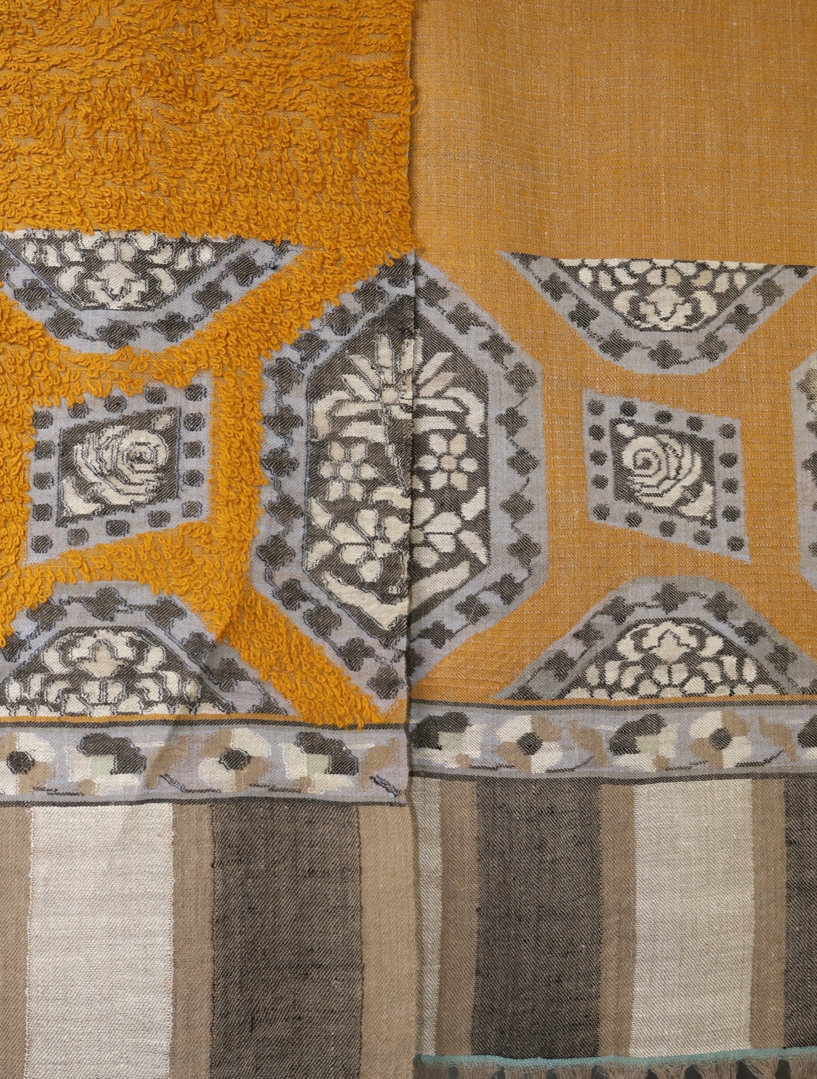 Mustard Base Towel Kani Cashmere Pashmina Shawl