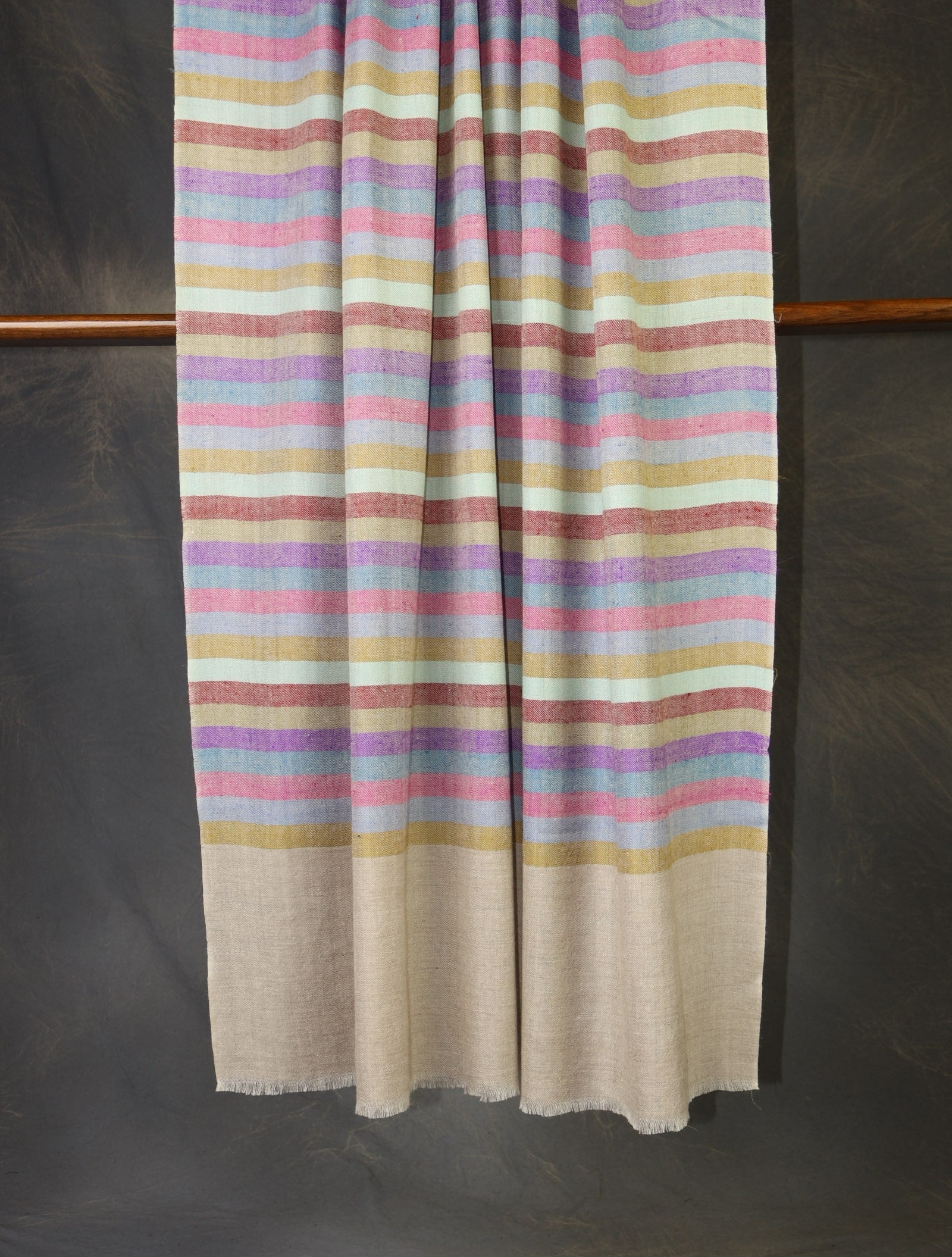 Natural Multicolor Plaid Pure Cashmere Pashmina Shawl
