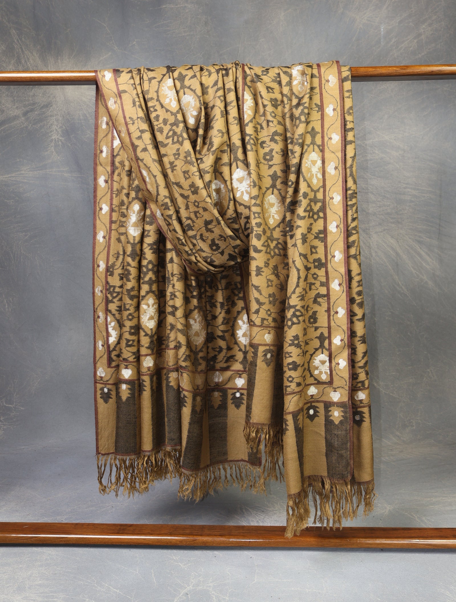 3 yard Beige Base Kani Cashmere Pashmina Shawl