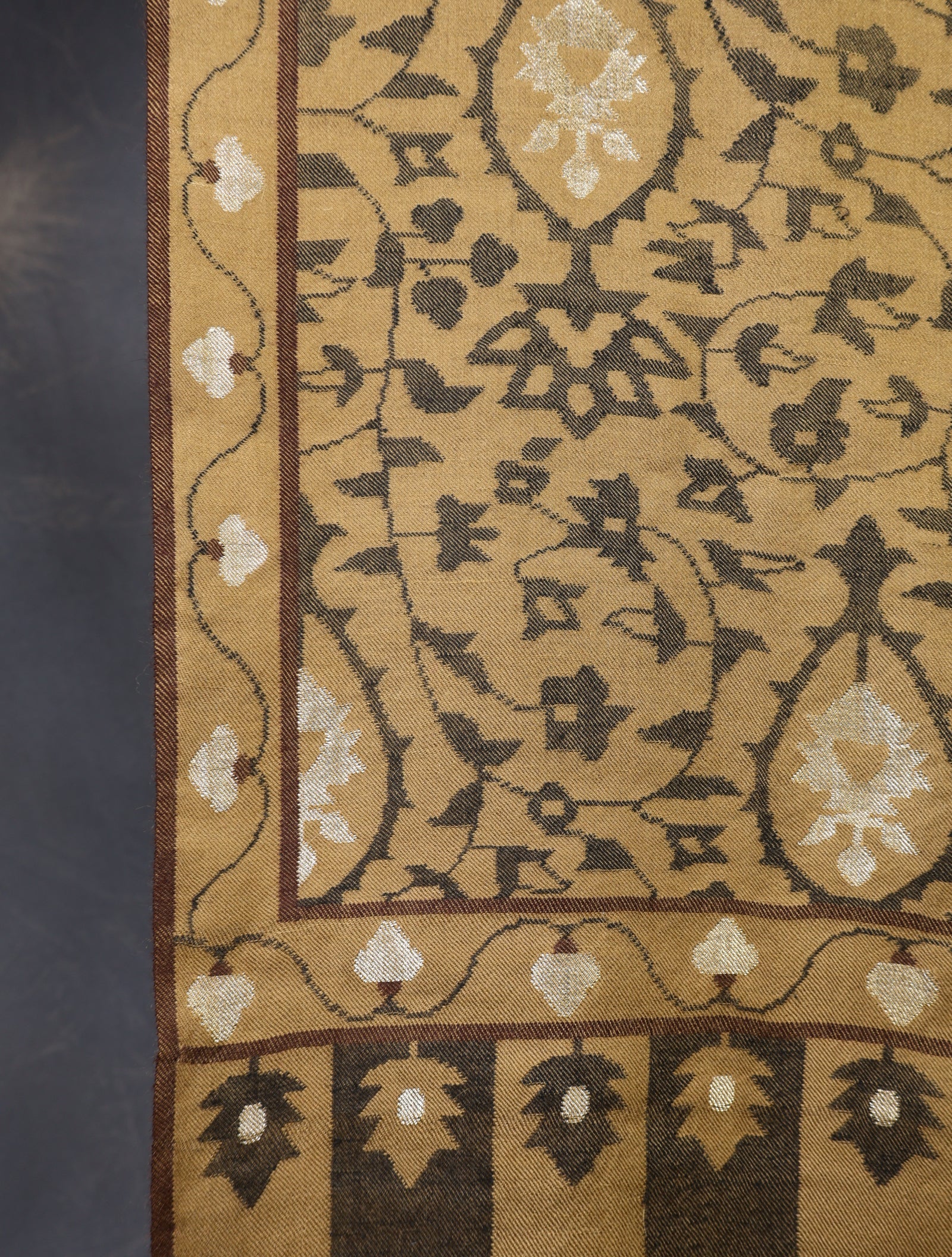 3 yard Beige Base Kani Cashmere Pashmina Shawl