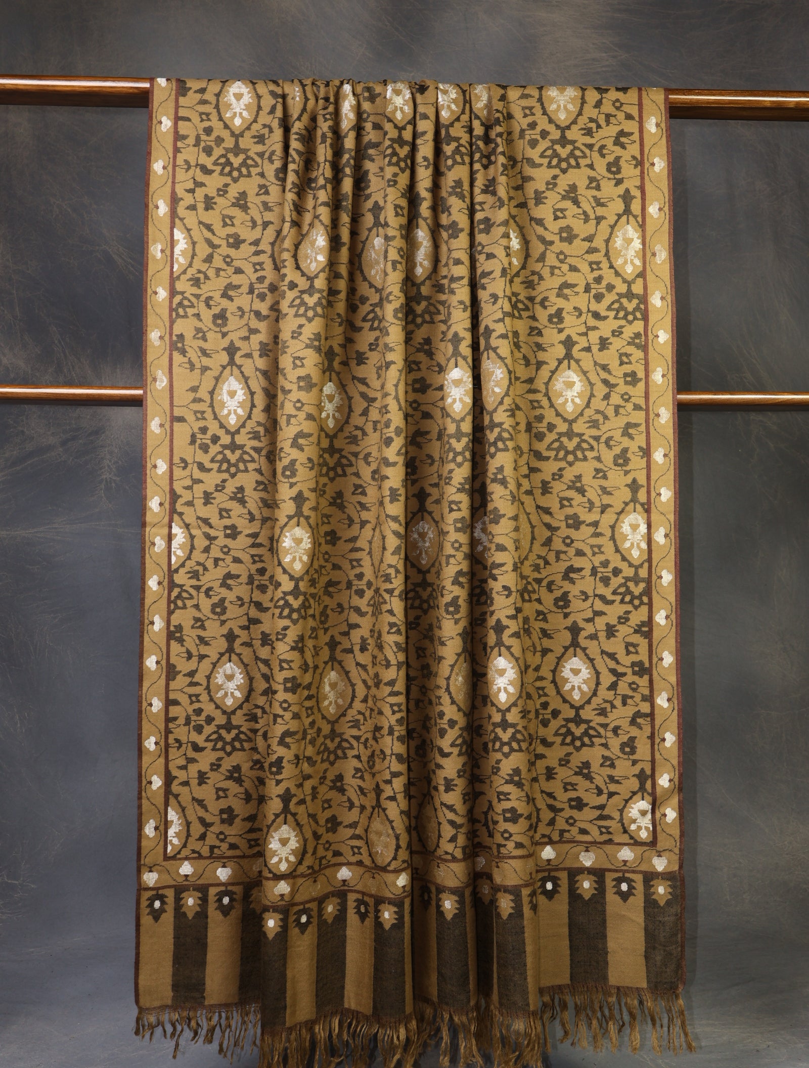 3 yard Beige Base Kani Cashmere Pashmina Shawl