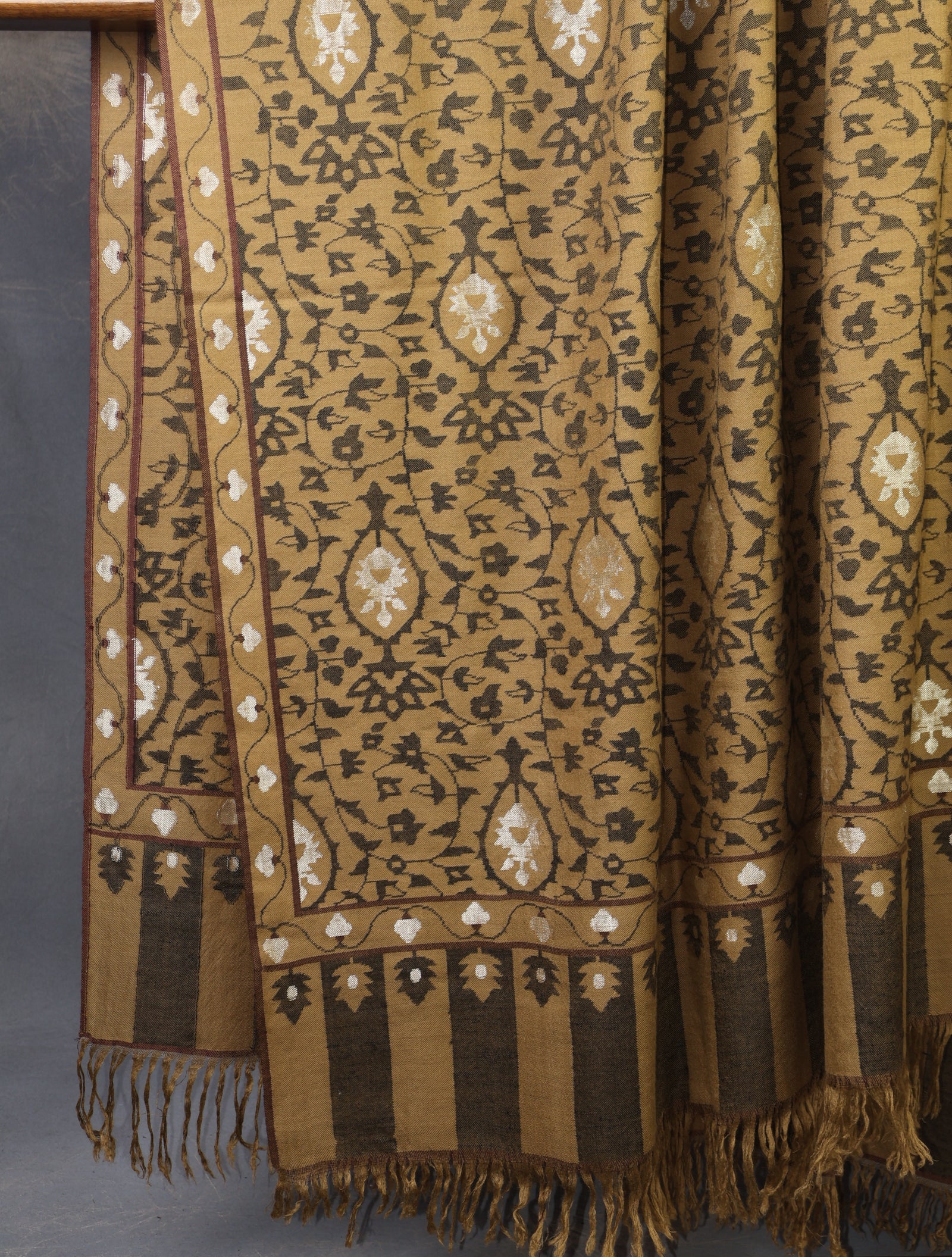 3 yard Beige Base Kani Cashmere Pashmina Shawl