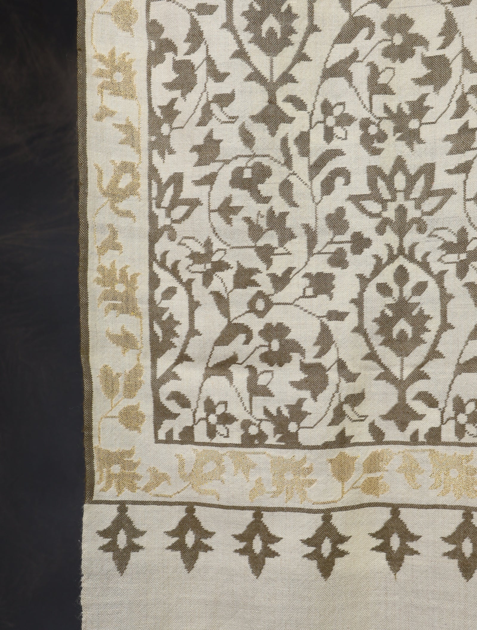 3 yard Ivory Base Kani Cashmere Pashmina Shawl