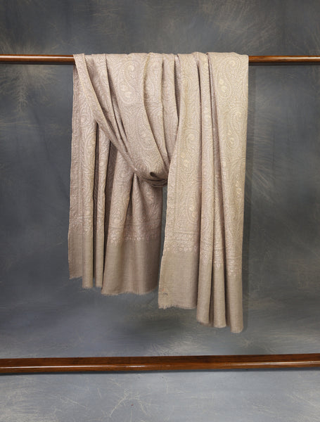 3 yard Natural Jamawar Silk Embroidery Cashmere  Shawl