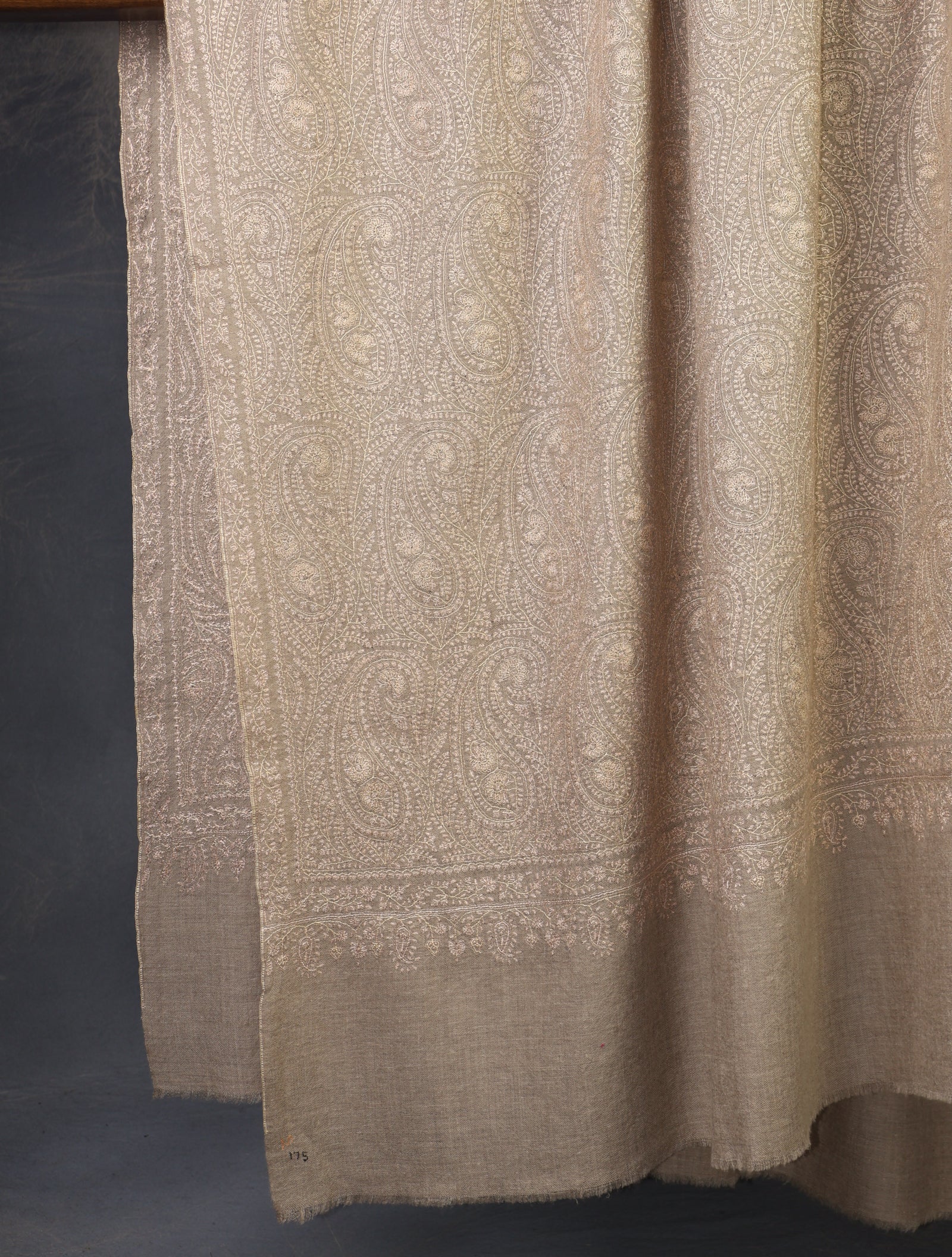 3 yard Natural Jamawar Silk Embroidery Cashmere  Shawl
