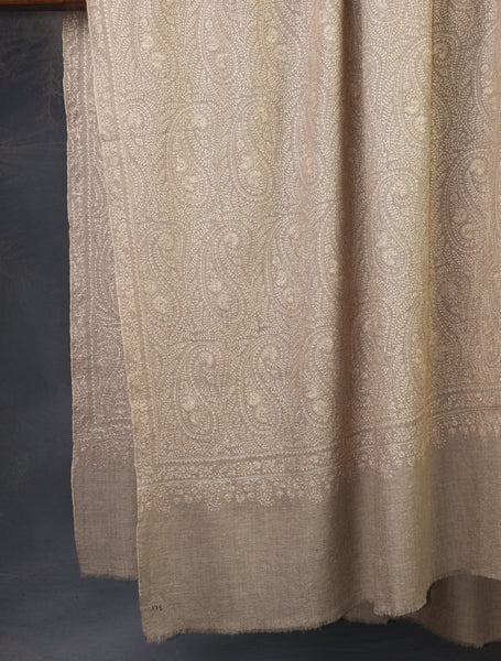3 yard Natural Jamawar Silk Embroidery Cashmere  Shawl