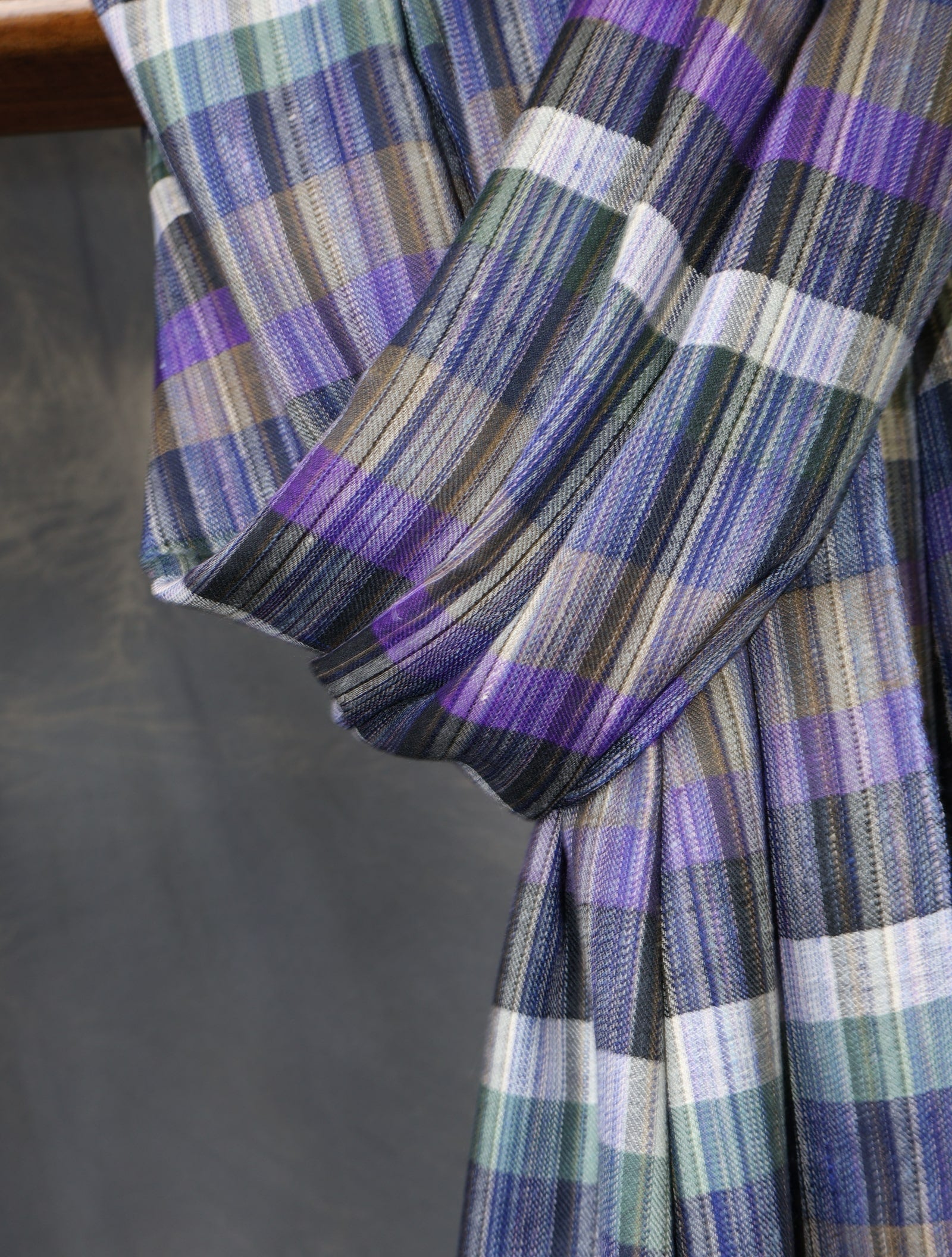 Blue Cashmere Check Scarf Pashmina – Handwoven Luxury