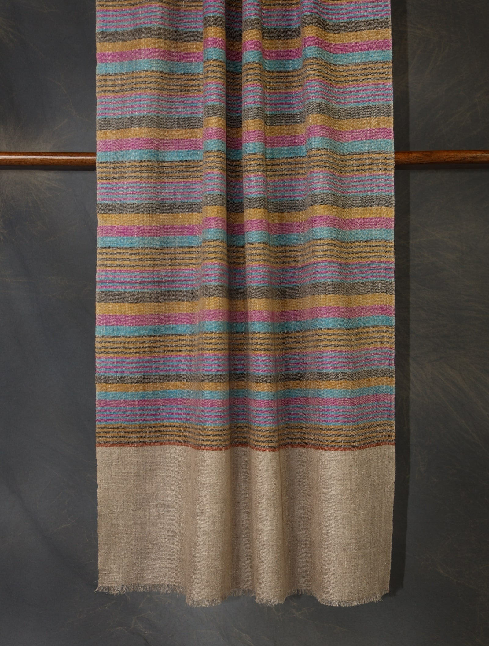 brown multicolor plaid pure cashmere scarf