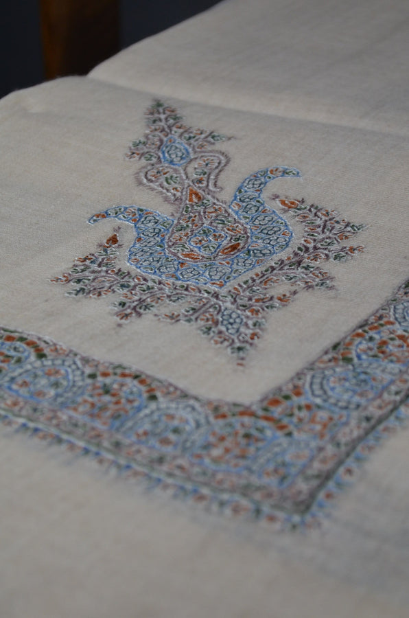 Ivory Neemdoor Pashmina Mussar