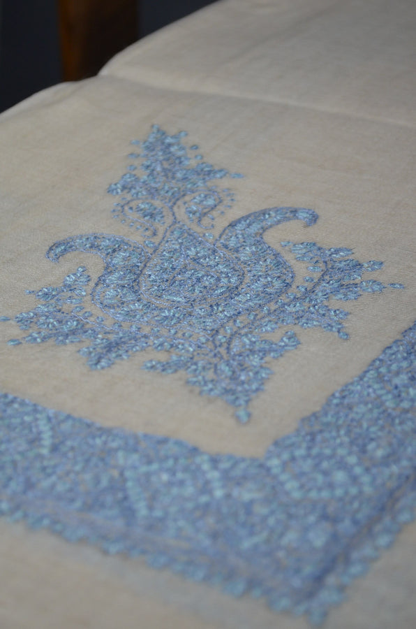 Ivory Neemdoor Pashmina Mussar
