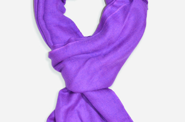 Beautifully light and scrumptiously soft "Violet" Cashmere Scarf is hand woven from the highest grade of 100% pure Cashmere from Kashmir.