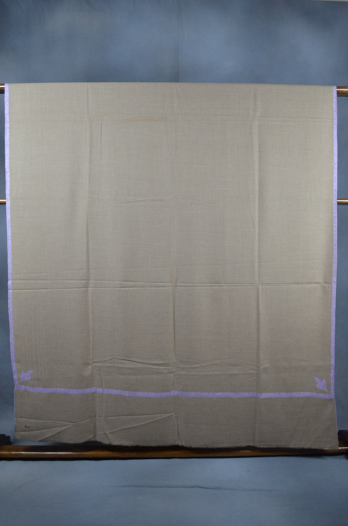 3 Yard Pashmina Border Embroidery Shawl in Dark Natural Base