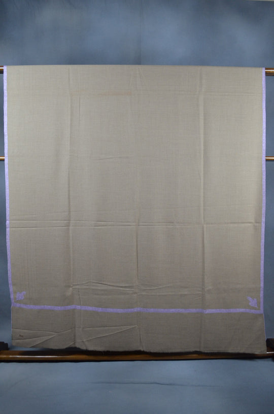 3 Yard Pashmina Border Embroidery Shawl in Dark Natural Base