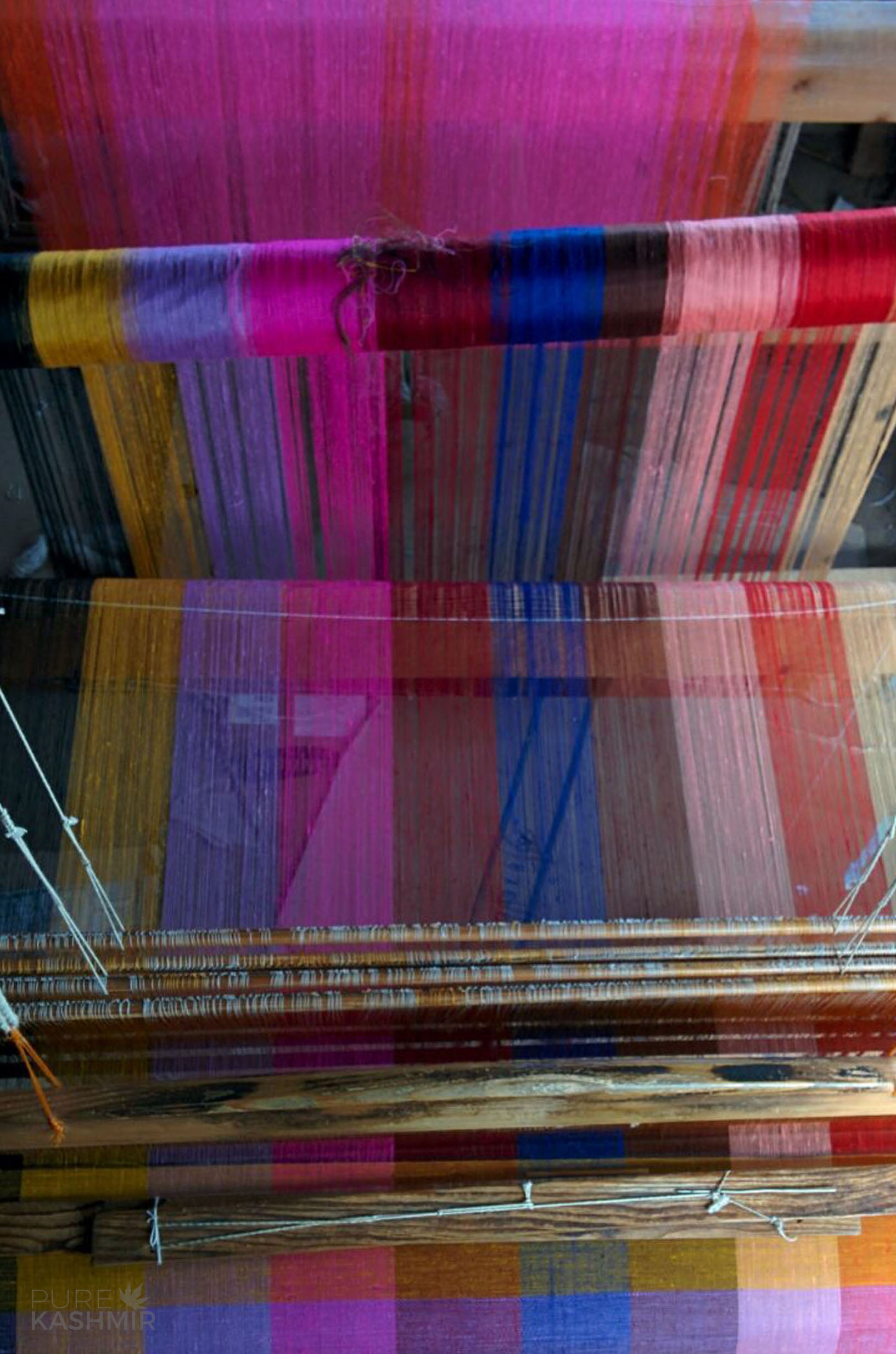 Big Check Multi Color Handwoven Cashmere Pashmina Scarf