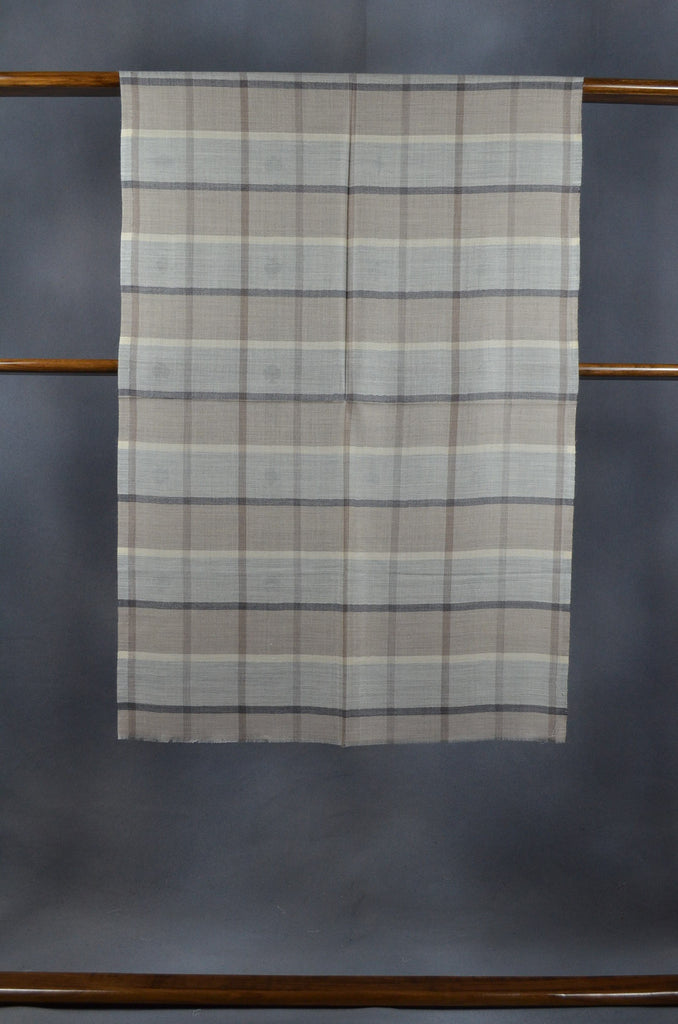 Check and Stripe Merino & Silk Scarf