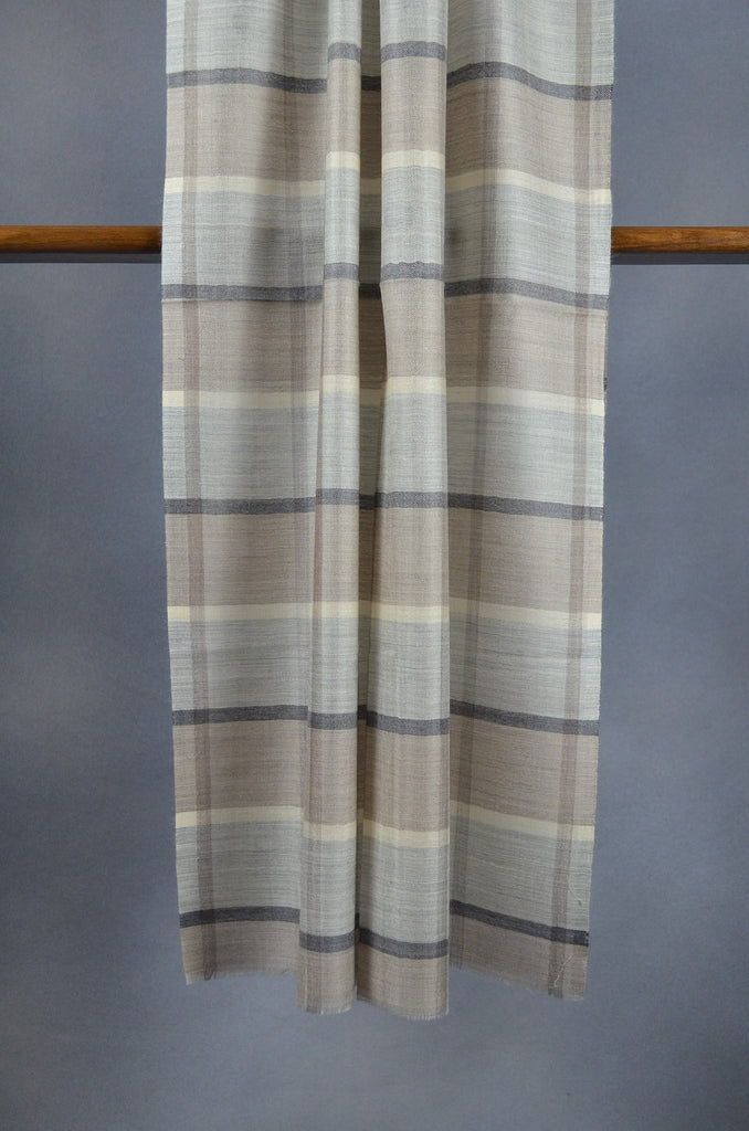 Check and Stripe Merino & Silk Scarf