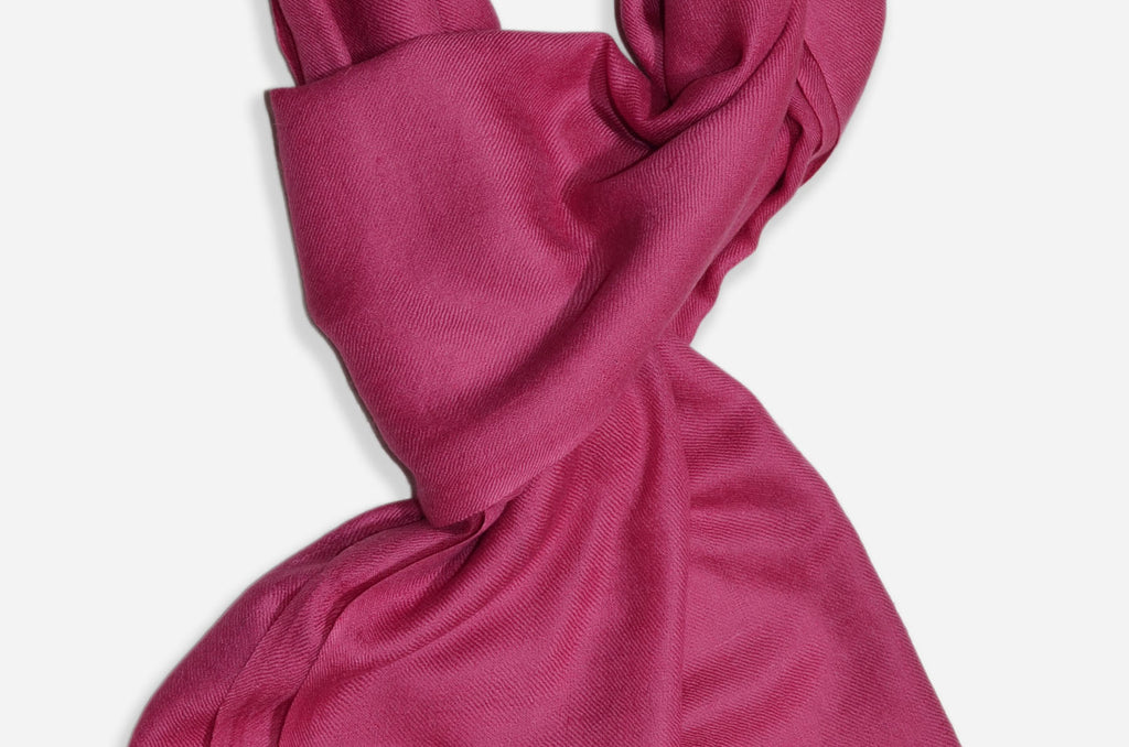 Beautifully light and scrumptiously soft "Pink" Cashmere Scarf is hand woven from the highest grade of 100% pure Cashmere from Kashmir.