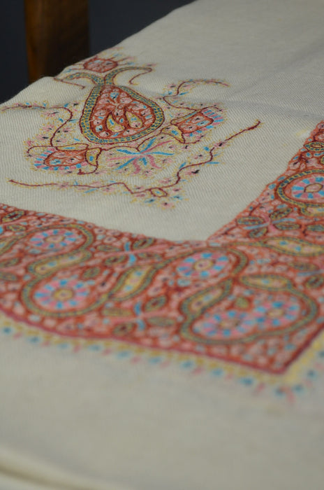 Ivory Dourdar Pashmina Mussar