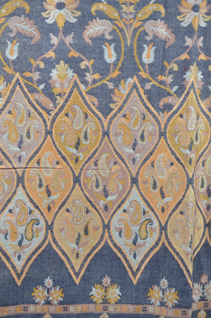 Black Base Multicolor Jacquard Kani Merino Wool Scarf