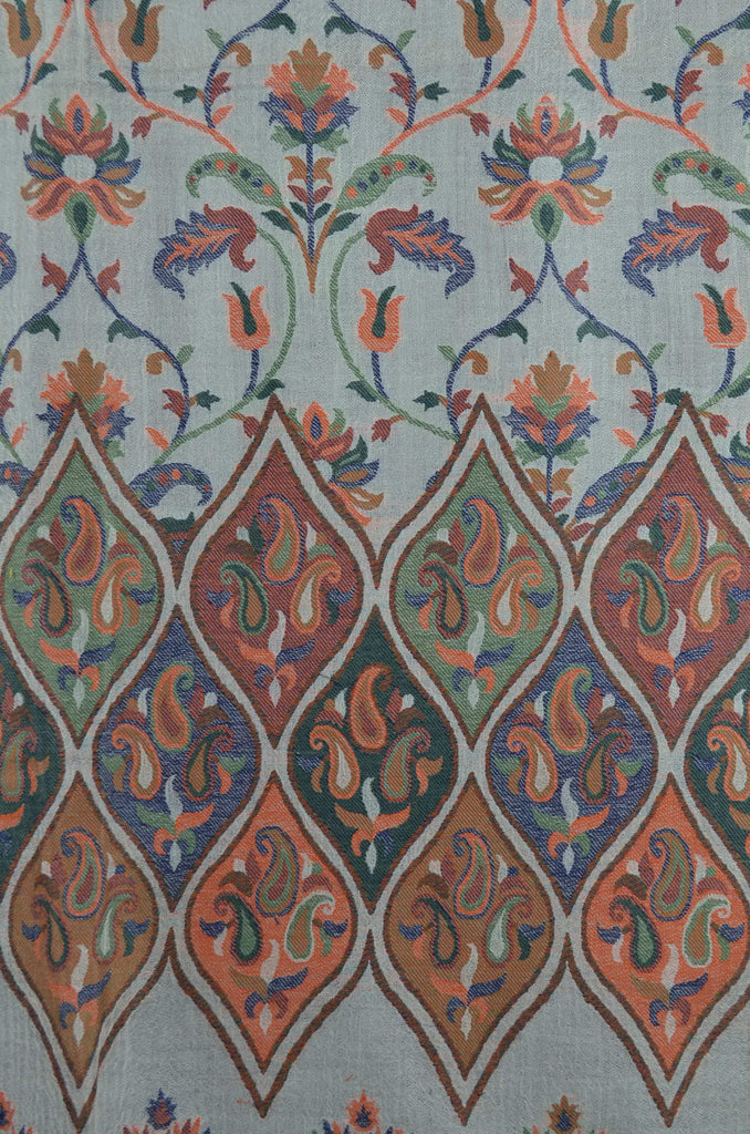 Ivory Base Multicolor Jacquard Kani Merino Wool Scarf