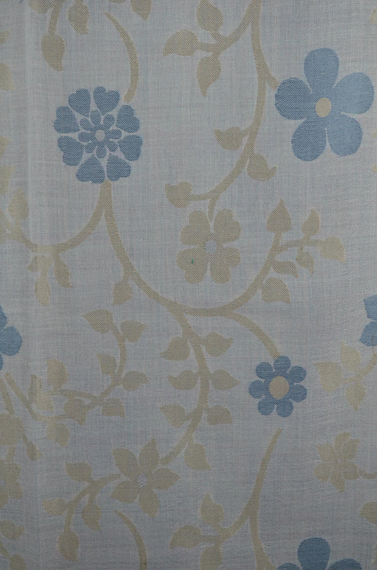 Multicolor Design Cream Base Merino & Silk Scarf