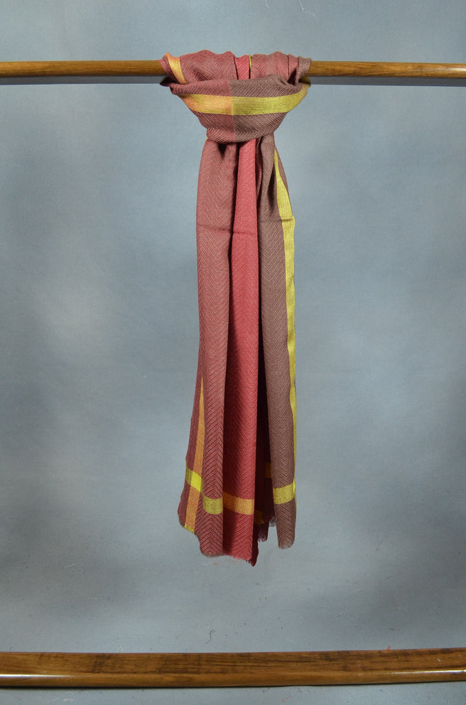 Double shade Red Merino & Silk Scarf