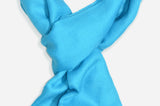 Beautifully light and scrumptiously soft "Turquoise" Cashmere Scarf is hand woven from the highest grade of 100% pure Cashmere from Kashmir.