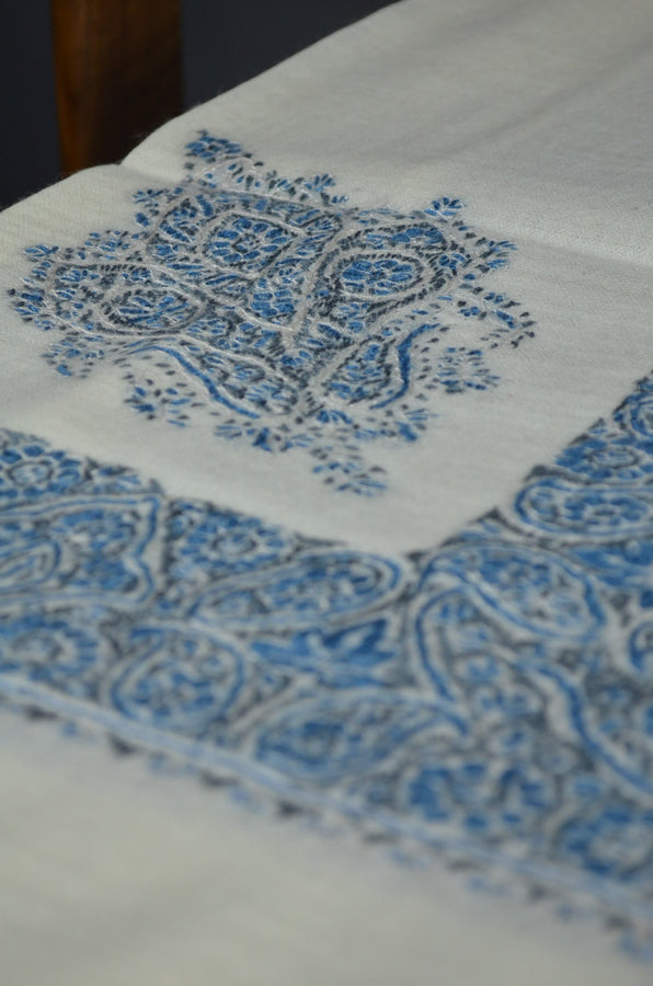 Ivory Dourdar Pashmina Mussar