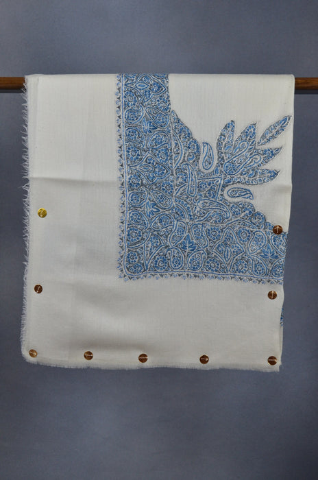 Ivory Dourdar Pashmina Mussar