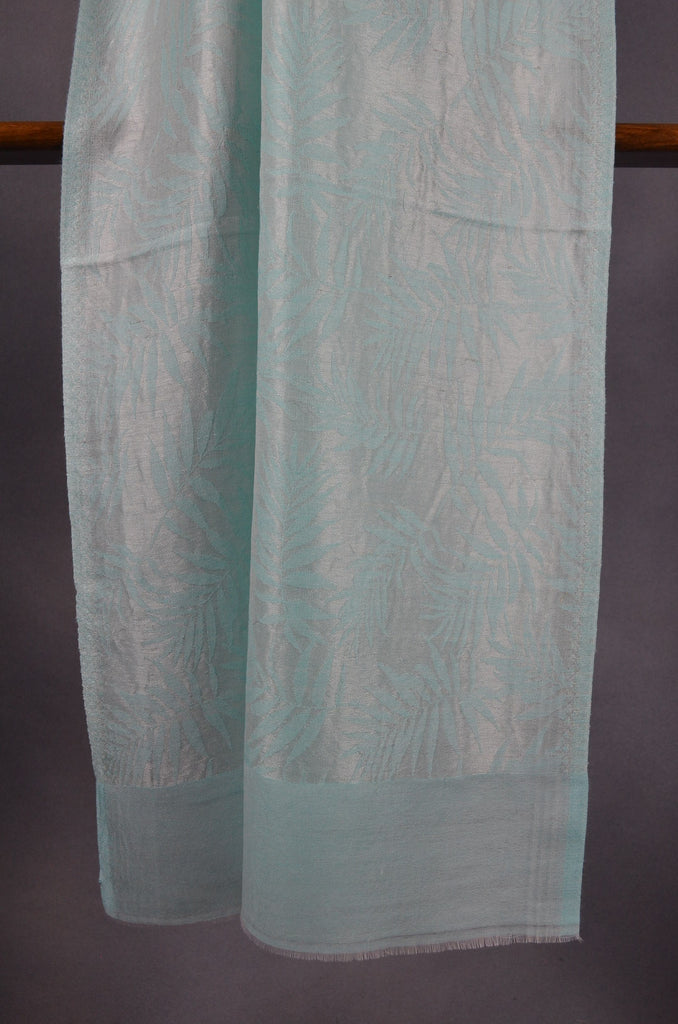 Light Turquiose Base Zari Jacquard Scarf